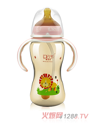 爱贝尔宽口贵族彩印纳米银奶瓶330ml