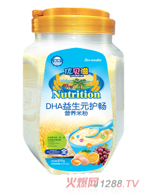 优贝滋DHA益生元护畅营养米粉（罐装）