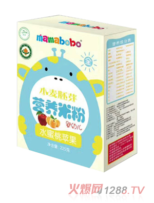 mamabobo小麦胚芽营养米粉-水蜜桃苹果