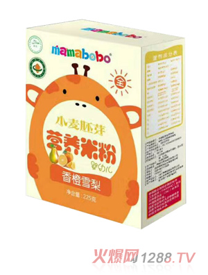 mamabobo小麦胚芽营养米粉-香橙雪梨