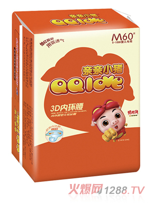 亲亲小猪3D内环腰纸尿裤M
