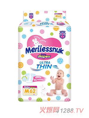 Merriesnuk歐氏沙漏大環(huán)腰紙尿褲M(mǎn)碼62片