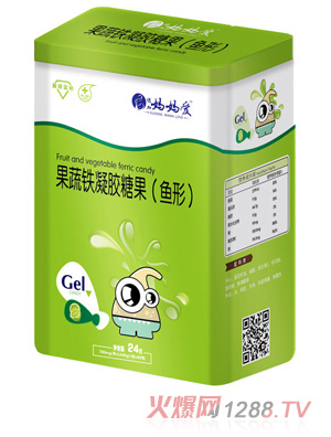 媽媽愛(ài)果蔬鐵凝膠糖果（魚(yú)形） 鐵盒裝