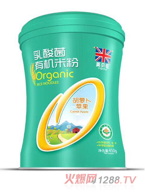 英贝臣胡萝卜苹果乳酸菌有机米粉