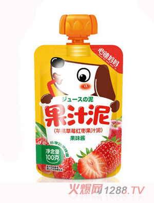 心迪媽媽蘋(píng)果草莓紅棗果汁泥