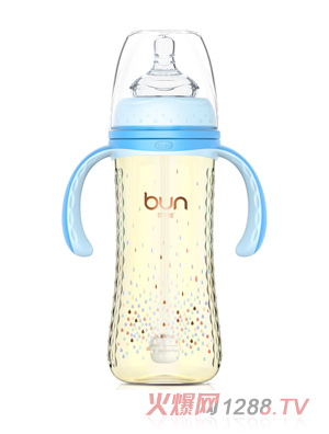 贝优能喝护型带柄自动宽口PPSU奶瓶300ml