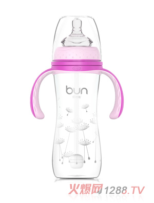 贝优能纤巧型带柄自动宽口玻璃奶瓶240ml