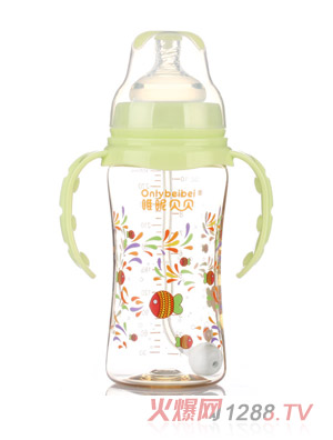 唯昵贝贝WA04宽口奶瓶绿色300ml