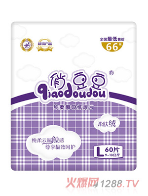 俏豆豆纯柔瞬吸纸尿片L60