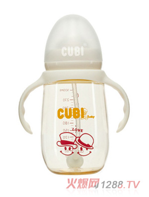 CUBI卡通系列PPSU纯洁白奶瓶300ML
