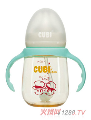 CUBI卡通系列PPSU纯净蓝奶瓶210ML