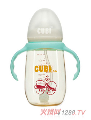CUBI卡通系列PPSU纯净蓝奶瓶300ML