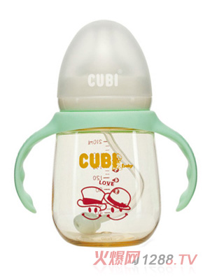 CUBI卡通系列PPSU清新绿奶瓶210ML