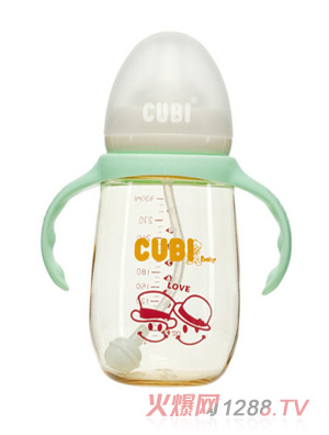 CUBI卡通系列PPSU清新綠奶瓶300ML