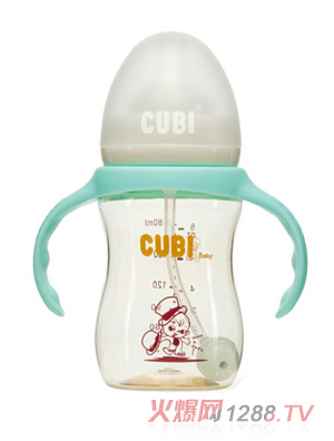 CUBI时尚系列PPSU纯净蓝奶瓶180ML