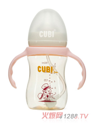 CUBI时尚系列PPSU纯真粉奶瓶180ML