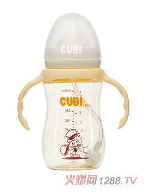 CUBI时尚系列PPSU香蜜黄奶瓶240ML
