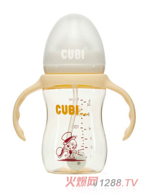 CUBI时尚系列PPSU香蜜黄奶瓶180ML