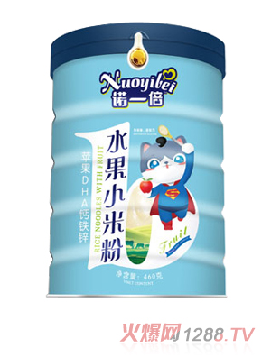諾一倍水果小米粉-蘋(píng)果DHA鈣鐵鋅 桶裝