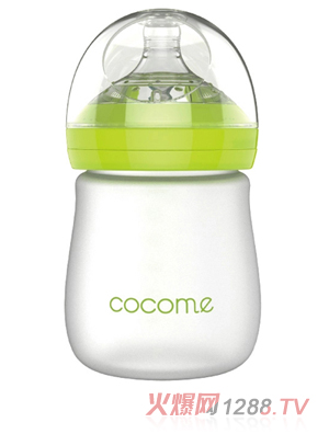 可可萌新生儿防爆感温奶瓶 绿色