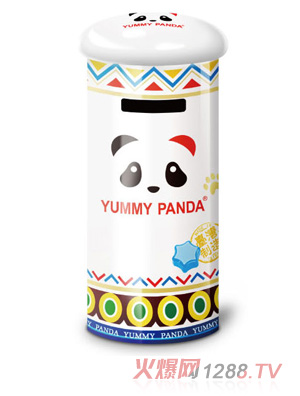 雅米熊貓原裝進(jìn)口水果糖零錢(qián)罐90g