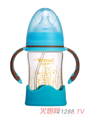 迪乐梦高鹏硅玻璃奶瓶5011蓝色
