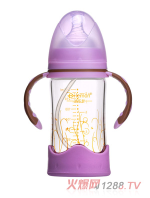 迪乐梦高鹏硅玻璃奶瓶5012紫色