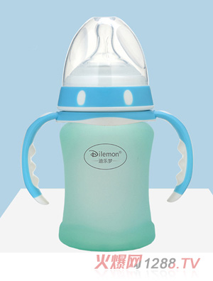 迪乐梦高鹏硅玻璃奶瓶5046蓝色