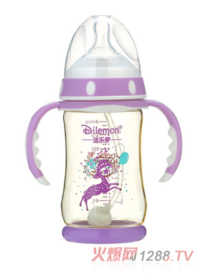 迪乐梦PPSU奶瓶240ml紫色