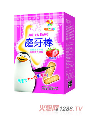央央大风车磨牙棒 草莓味盒装