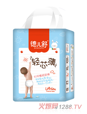 德兒舒輕芯薄大環(huán)腰紙尿褲L60