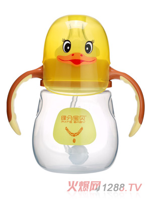 缘分宝贝卡通系列PP奶瓶3010-黄色