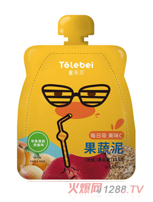 童樂(lè )貝果蔬泥蘋(píng)果黃桃燕麥味