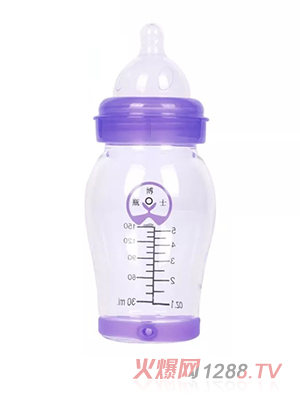 瓶博士高硼硅透明宽口玻璃奶瓶150ml 紫色