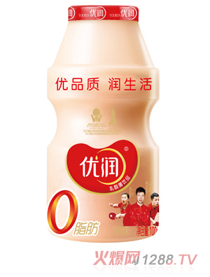 优润乳酸菌饮品 100ml 优润0脂肪 瓶标