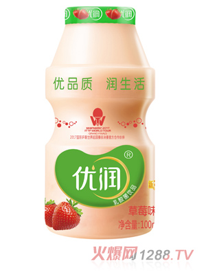 优润乳酸菌饮品 100ml 草莓味 瓶标+R