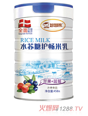智慧熊水蘇糖護腸米乳 蘋(píng)果+藍莓 聽(tīng)裝