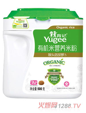 育记有机米营养米粉-猴头菇胡萝卜500克