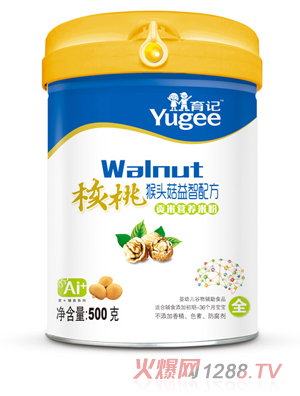 育记贡米营养米粉-核桃猴头菇益智配方桶装