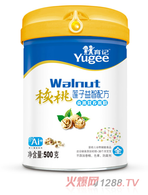 育记贡米营养米粉-核桃莲子益智配方桶装