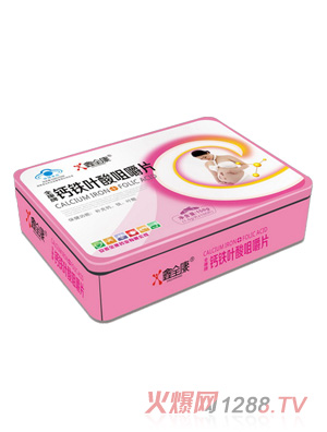 鑫全康蓝帽钙片铁盒E-04