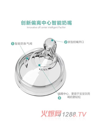 萌嘟嘟单支装偏中心智能奶嘴