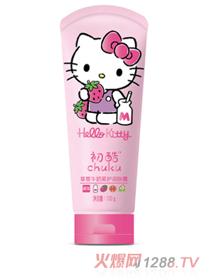 Hello Kitty初酷草莓牛奶柔护润肤露 100g