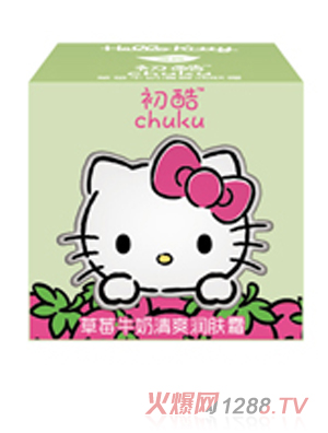 Hello Kitty初酷草莓牛奶清爽润肤霜 盒装