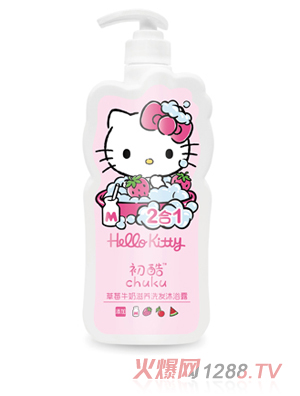 Hello Kitty初酷草莓牛奶滋養洗發(fā)沐浴露 900ml