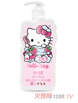 Hello Kitty初酷草莓牛奶养护洗发护发沐浴露 400ml