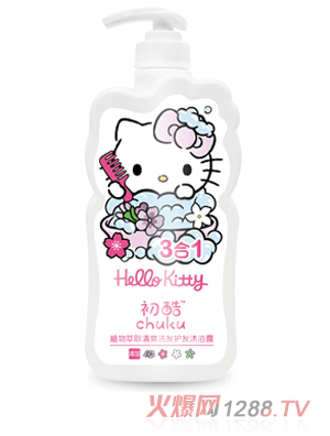 Hello Kitty初酷植物萃取清爽洗发护发沐浴露 400ml