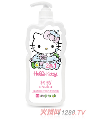Hello Kitty初酷植物萃取净爽洗发沐浴露 900ml