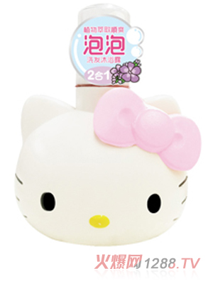Hello Kitty初酷植物萃取顺爽泡泡洗发沐浴露