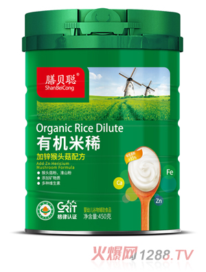 膳贝聪有机米稀（加锌猴头菇配方）450听